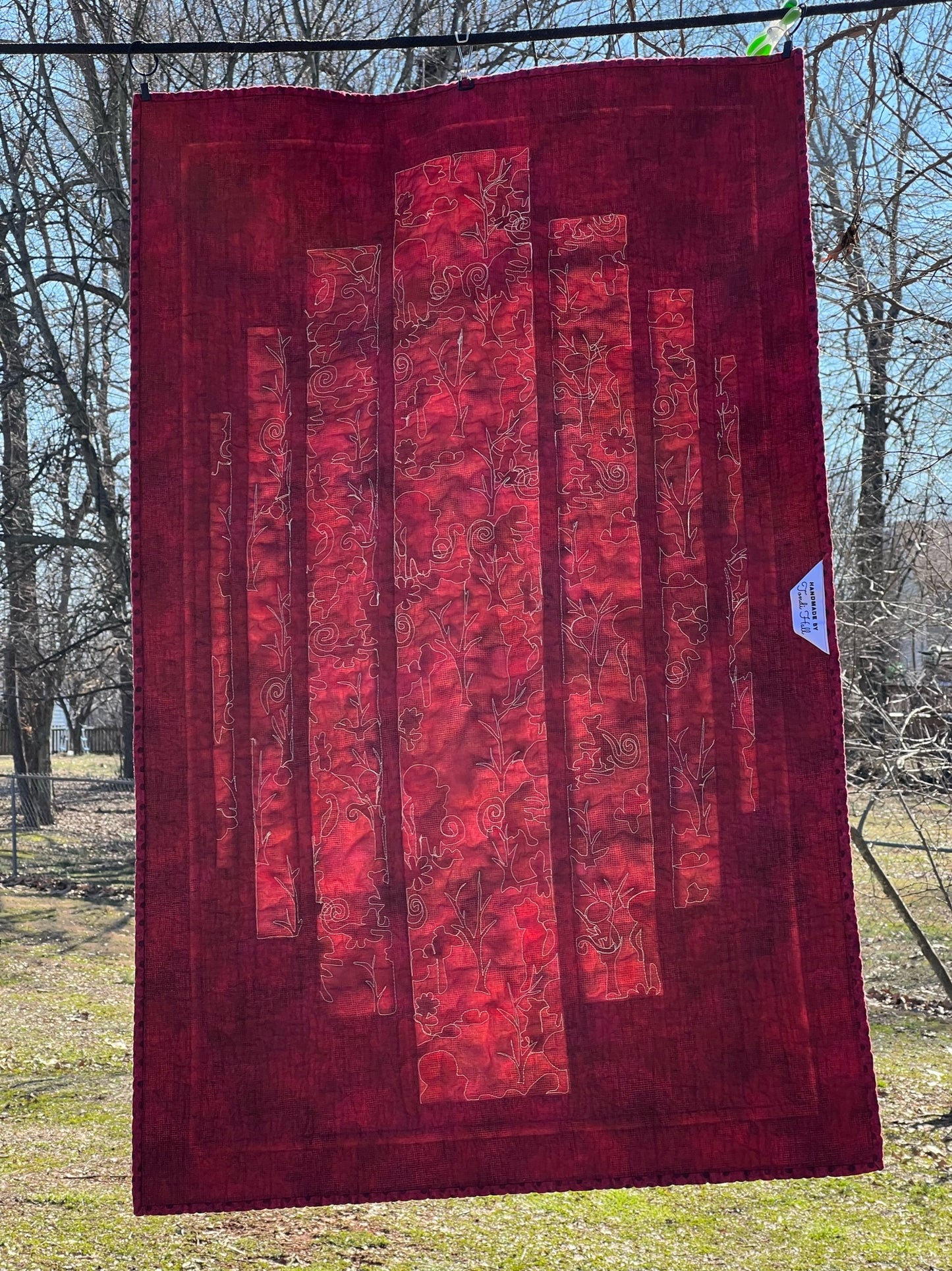 Whimsical Animal Window Pane Quilt, Red